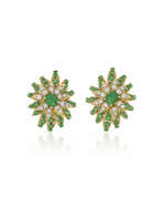 Emeralds. VAN CLEEF & ARPELS EMERALD AND DIAMOND EARRINGS