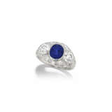 ART DECO SAPPHIRE AND DIAMOND RING - Foto 1