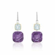 NO RESERVE | AMETHYST, AQUAMARINE AND DIAMOND EARRINGS - Auction archive