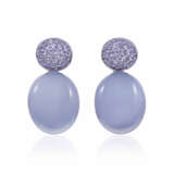HEMMERLE CHALCEDONY AND COLORED SAPPHIRE EARRINGS - фото 1