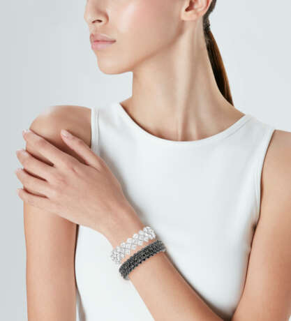 NO RESERVE | PAOLO COSTAGLI ROCK CRYSTAL AND DIAMOND BRACELET AND BLACK DIAMOND AND DIAMOND BRACELET - Foto 2