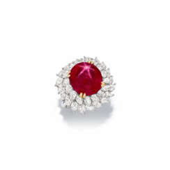 STAR RUBY AND DIAMOND RING