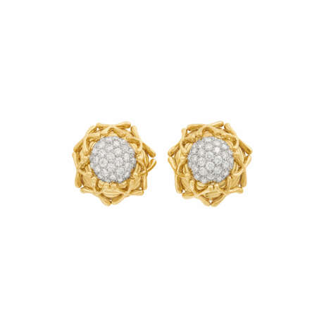 NO RESERVE | TIFFANY & CO., JEAN SCHLUMBERGER DIAMOND AND GOLD EARRINGS - Foto 1