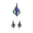 NO RESERVE | BULGARI SET OF AGATE, CHRYSOPRASE AND DIAMOND JEWELRY - Auction archive