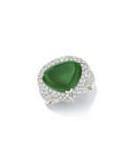 Jade. JADEITE AND DIAMOND RING
