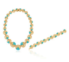 TIFFANY & CO. SET OF TURQUOISE AND GOLD JEWELRY