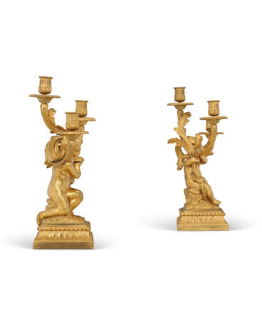 A PAIR OF FRENCH ORMOLU TWO-BRANCH CANDELABRA - фото 4