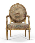 Chaise. A LOUIS XVI GILTWOOD FAUTEUIL