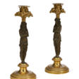 A PAIR OF DIRECTOIRE ORMOLU AND PATINATED BRONZE CANDLESTICKS - Auktionsarchiv