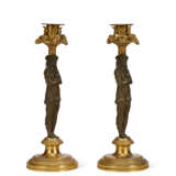 A PAIR OF DIRECTOIRE ORMOLU AND PATINATED BRONZE CANDLESTICKS - photo 3