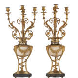 A PAIR OF LATE LOUIS XVI ORMOLU AND WHITE MARBLE CANDELABRA - photo 1