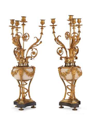 A PAIR OF LATE LOUIS XVI ORMOLU AND WHITE MARBLE CANDELABRA - photo 3