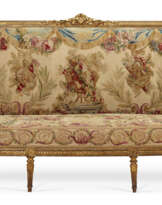 A LOUIS XVI GILT-WALNUT CANAPE