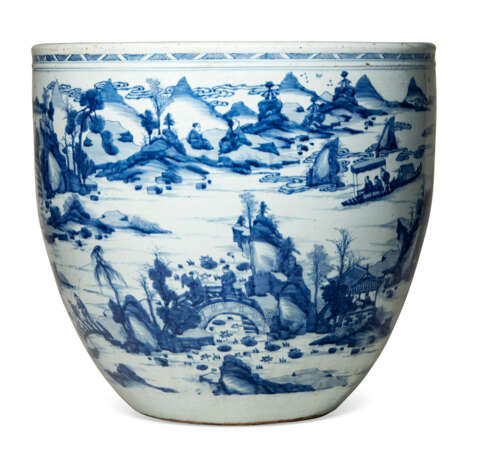 A LARGE CHINESE BLUE AND WHITE PORCELAIN JARDINI&#200;RE - Foto 1