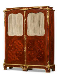 A FRENCH ORMOLU-MOUNTED, TULIPWOOD AND AMARANTH MARQUETRY ARMOIRE