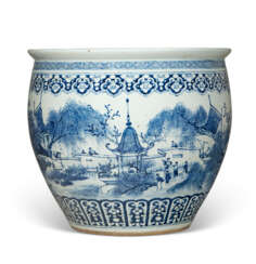 A LARGE CHINESE BLUE AND WHITE PORCELAIN JARDINI&#200;RE