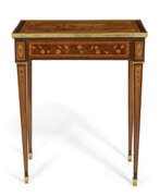 Tulipwood. A LOUIS XVI TULIPWOOD, AMARANTH AND MARQUETRY OCCASIONAL TABLE