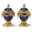 A PAIR OF FRENCH ORMOLU-MOUNTED SEVRES COBALT BLUE-GROUND PORCELAIN POTPOURRI VASES AND COVERS (&#39;VASES DULAC&#39;) - Auktionsarchiv