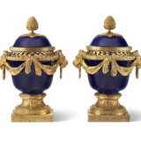 A PAIR OF FRENCH ORMOLU-MOUNTED SEVRES COBALT BLUE-GROUND PORCELAIN POTPOURRI VASES AND COVERS (`VASES DULAC`) - photo 2