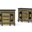 A PAIR OF LATE LOUIS XVI ORMOLU-MOUNTED EBONY, EBONIZED AND BOULLE MARQUETRY MEUBLES D&#39;APPUI - Auktionsarchiv