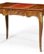 Satinholz. A LOUIS XV ORMOLU-MOUNTED BOIS SATINE, TULIPWOOD AND BOIS DE BOUT MARQUETRY TABLE A ECRIRE