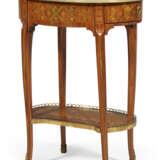 A LATE LOUIS XV ORMOLU-MOUNTED TULIPWOOD AND FLORAL TRELLIS PARQUETRY TABLE EN CHIFFONNIERE - фото 1