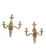 André-Charles Boulle. A PAIR OF REGENCE ORMOLU THREE-BRANCH WALL-LIGHTS