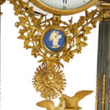 A LATE LOUIS XVI ORMOLU BLEU TURQUIN AND WHITE MARBLE MANTEL CLOCK - photo 7