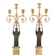 A PAIR OF DIRECTOIRE ORMOLU, WHITE MARBLE AND PATINATED-BRONZE CANDELABRA - Auktionspreise