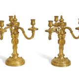 A PAIR OF LATE LOUIS XV ORMOLU THREE-BRANCH CANDELABRA - фото 3