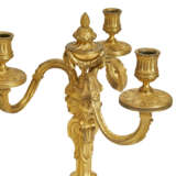 A PAIR OF LATE LOUIS XV ORMOLU THREE-BRANCH CANDELABRA - фото 7