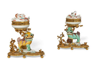 A PAIR OF LOUIS XV ORMOLU-MOUNTED CHINESE AND JAPANESE PORCELAIN POTPOURRIS