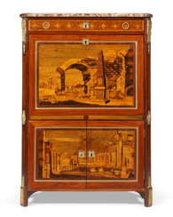 A LOUIS XVI ORMOLU-MOUNTED TULIPWOOD, AMARANTH AND MARQUETRY SECRETAIRE A ABATTANT