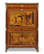 Secretaire a abattant. A LOUIS XVI ORMOLU-MOUNTED TULIPWOOD, AMARANTH AND MARQUETRY SECRETAIRE A ABATTANT