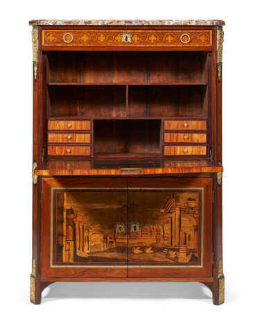 A LOUIS XVI ORMOLU-MOUNTED TULIPWOOD, AMARANTH AND MARQUETRY SECRETAIRE A ABATTANT - фото 3