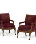 Seat furniture. A PAIR OF LOUIS XVI BEECHWOOD FAUTEUILS