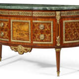 A LOUIS XVI ORMOLU-MOUNTED AMARANTH, TULIPWOOD, MARQUETRY AND PARQUETRY DEMILUNE COMMODE - photo 2