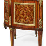 A LOUIS XVI ORMOLU-MOUNTED AMARANTH, TULIPWOOD, MARQUETRY AND PARQUETRY DEMILUNE COMMODE - photo 4