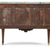A LOUIS XVI ORMOLU-MOUNTED AMARANTH, TULIPWOOD, MARQUETRY AND PARQUETRY DEMILUNE COMMODE - фото 5