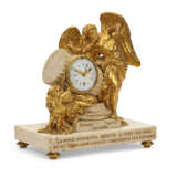 A LOUIS XVI ORMOLU AND WHITE MARBLE MANTEL CLOCK - photo 2