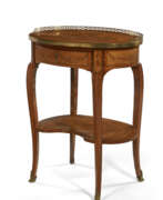 Marketerie. A LOUIS XV ORMOLU-MOUNTED BOIS CITRONNIER AND FOLIATE MARQUETRY OCCASIONAL TABLE