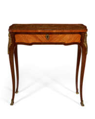A LOUIS XV ORMOLU-MOUNTED TULIPWOOD, AMARANTH AND MARQUETRY TABLE A ECRIRE