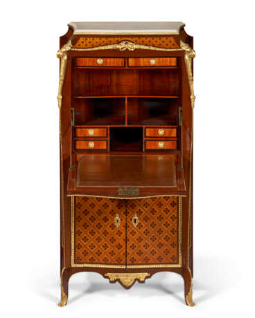 A LATE LOUIS XV ORMOLU-MOUNTED AMARANTH, TULIPWOOD, FRUITWOOD AND PARQUETRY SECRETAIRE A ABATTANT - photo 3