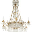 A BALTIC GILT-METAL AND CUT-GLASS SIX-LIGHT CHANDELIER - Auktionsarchiv