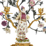 A PAIR OF LOUIS XV ORMOLU-MOUNTED MEISSEN AND FRENCH PORCELAIN AND TOLE PEINTE THREE-LIGHT CANDELABRA - photo 9