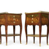 A MATCHED PAIR OF FRENCH ORMOLU-MOUNTED KINGWOOD, SYCAMORE AND MARQUETRY TABLES EN CHIFFONNIER - photo 1