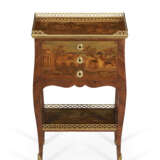 A MATCHED PAIR OF FRENCH ORMOLU-MOUNTED KINGWOOD, SYCAMORE AND MARQUETRY TABLES EN CHIFFONNIER - photo 3