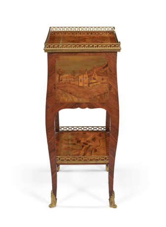 A MATCHED PAIR OF FRENCH ORMOLU-MOUNTED KINGWOOD, SYCAMORE AND MARQUETRY TABLES EN CHIFFONNIER - photo 8