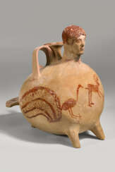 A SICILIAN POTTERY ASKOS IN THE FORM OF A SIREN