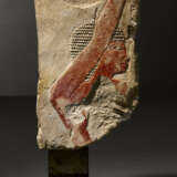 AN EGYPTIAN PAINTED LIMESTONE RELIEF FRAGMENT - фото 1